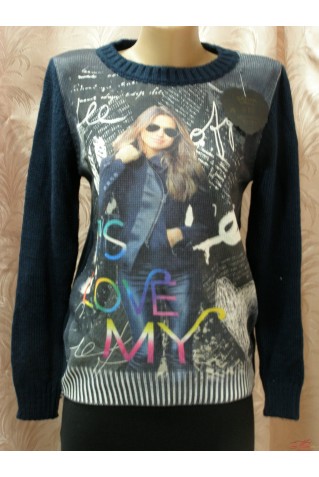 Свитер с принтом Fashion 11006